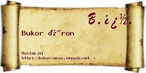 Bukor Áron névjegykártya