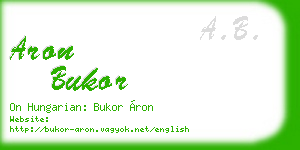 aron bukor business card